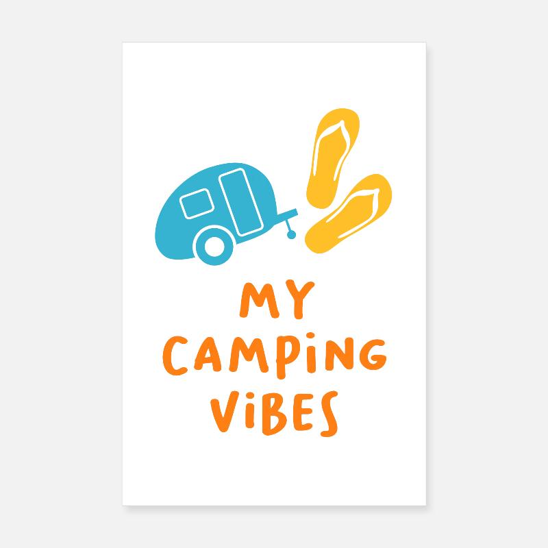 Camping Vibes Devis Caravane Camping-car Van Life Fun Poster 20 x 30 cm