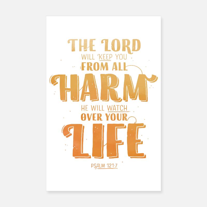 The Lord will keep you from all harm - Poster 20x30 cm - Weiß