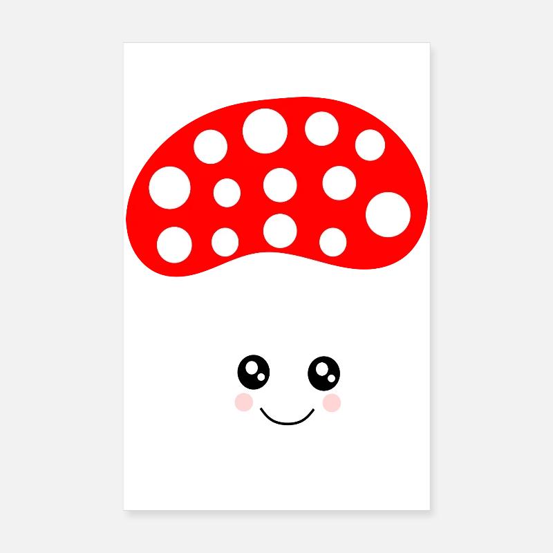 Kawaii, champignon, crapaud Poster 20 x 30 cm