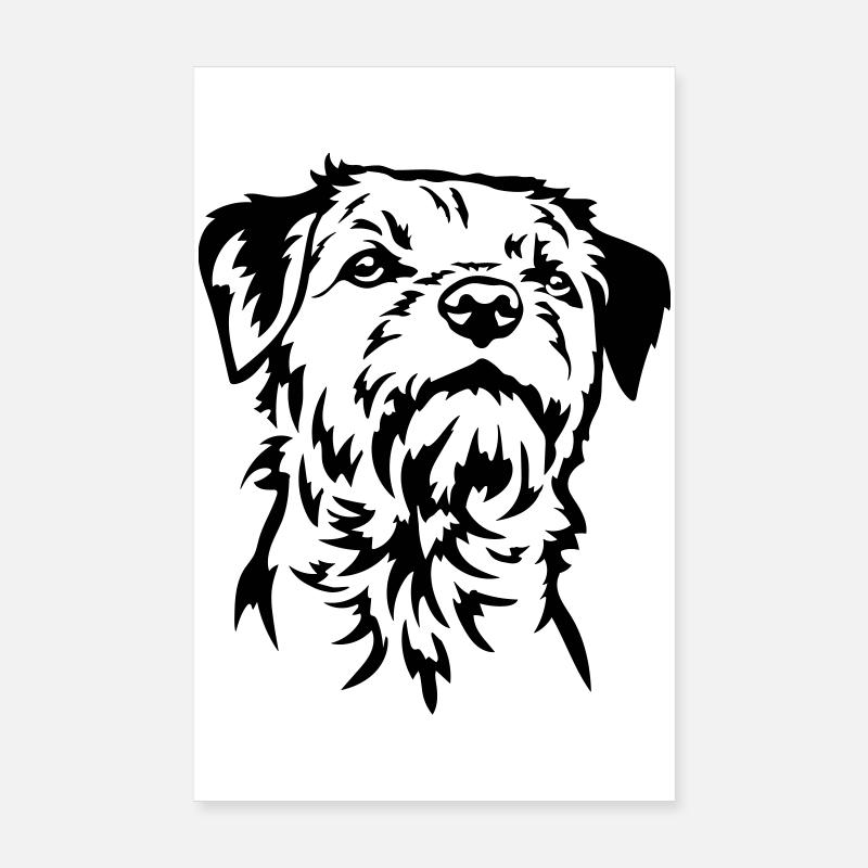 Border Terrier Kopf Poster 20x30 cm