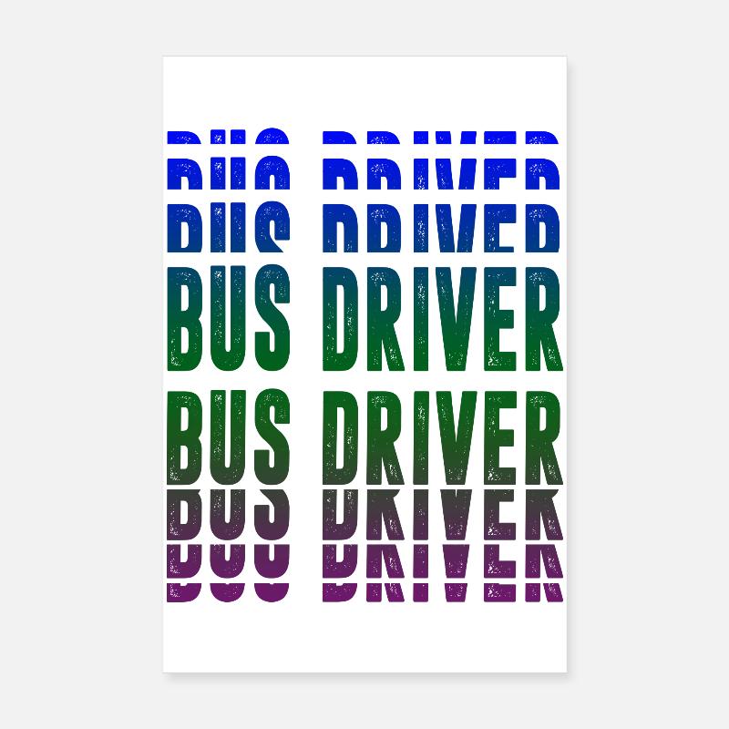 Busfahrer Design Poster 20x30 cm