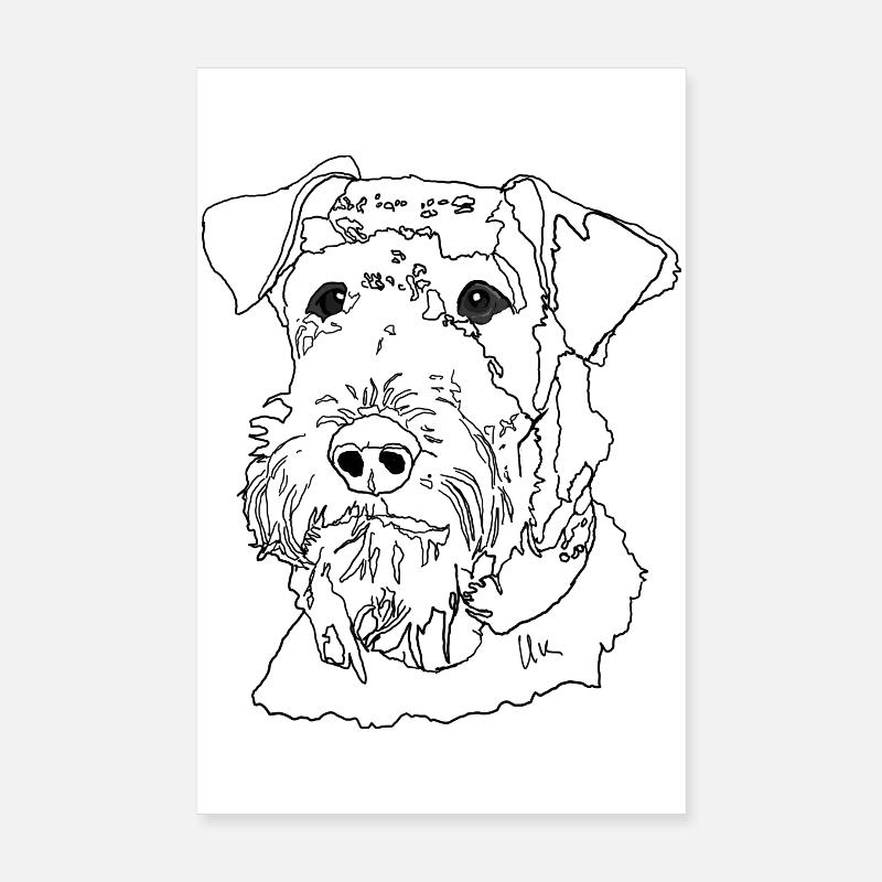 Airedale Terrier - Poster 20 x 30 cm - blanc