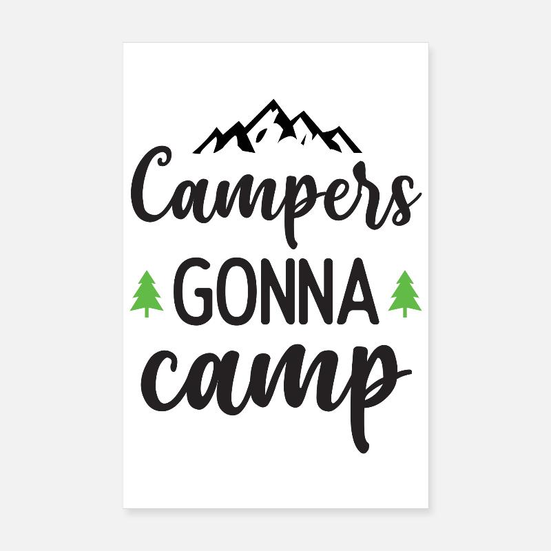 Campeurs qui vont au camp Poster 20 x 30 cm