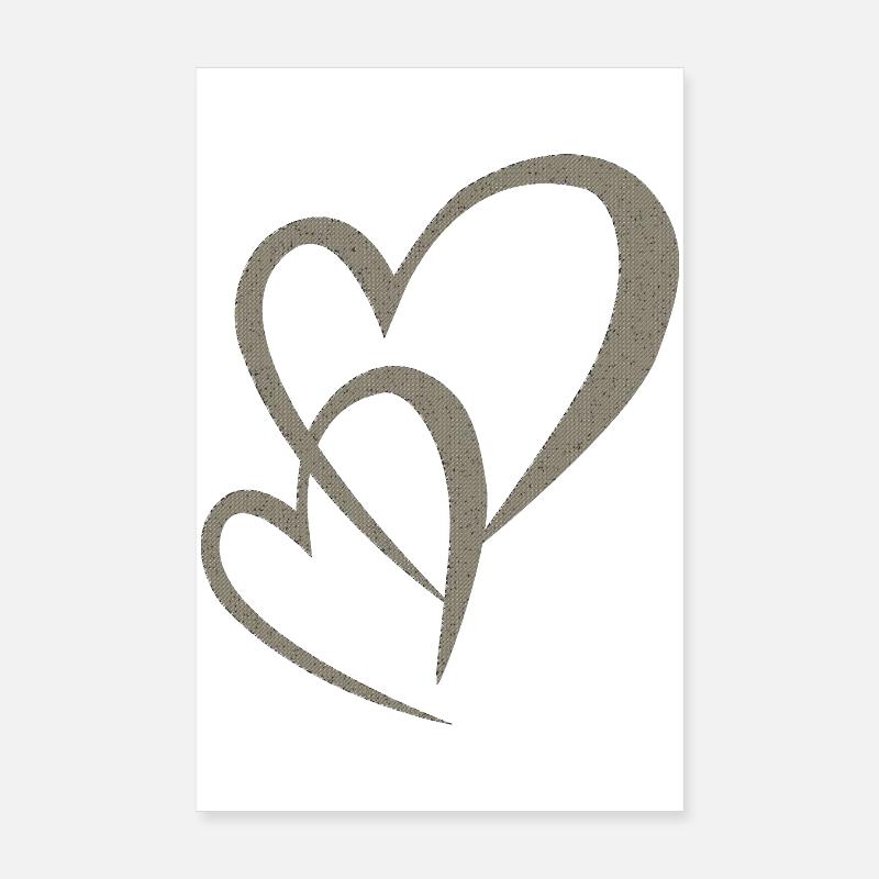 herzen doppelt gewebe Poster 20x30 cm
