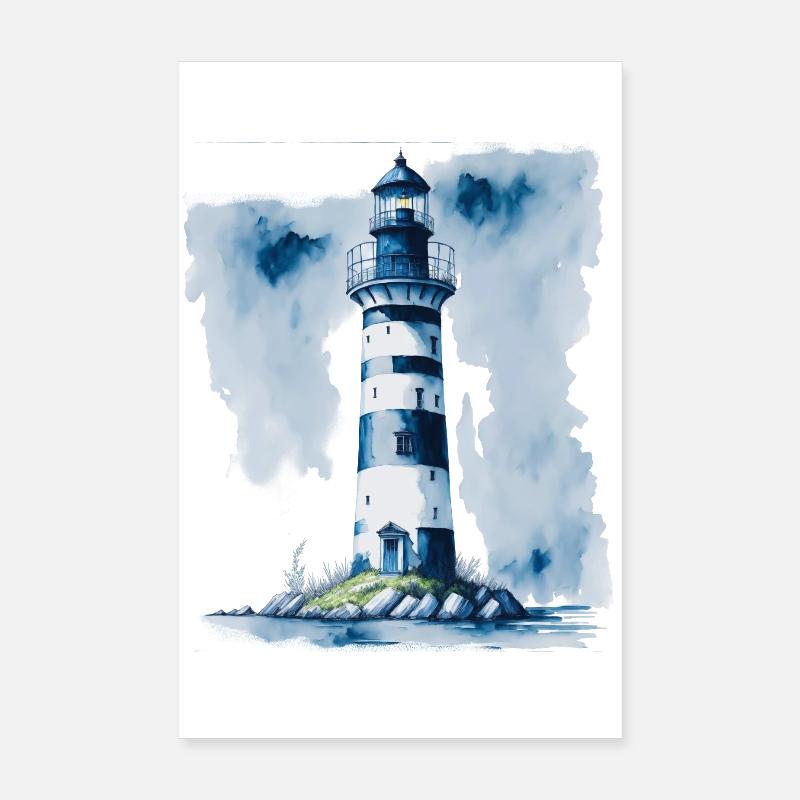 Phare - Poster 20 x 30 cm - blanc