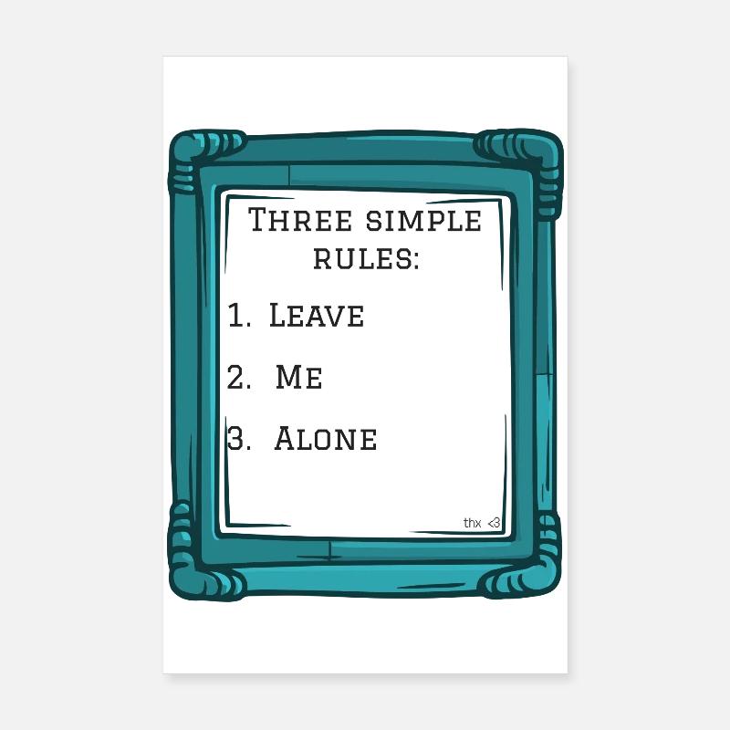 Three simple rules - Poster 20x30 cm - Weiß