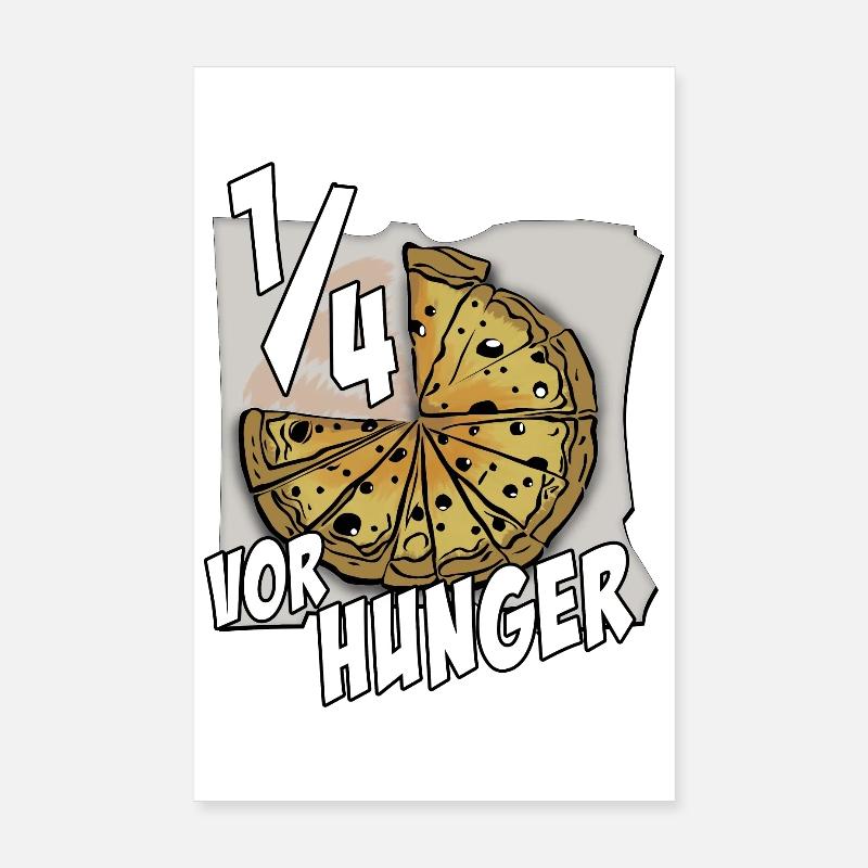ein viertel vor hunger - Poster 20x30 cm - Weiß
