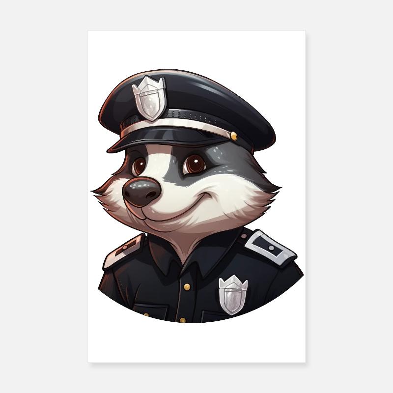 Dachs Polizistin Poster 20x30 cm
