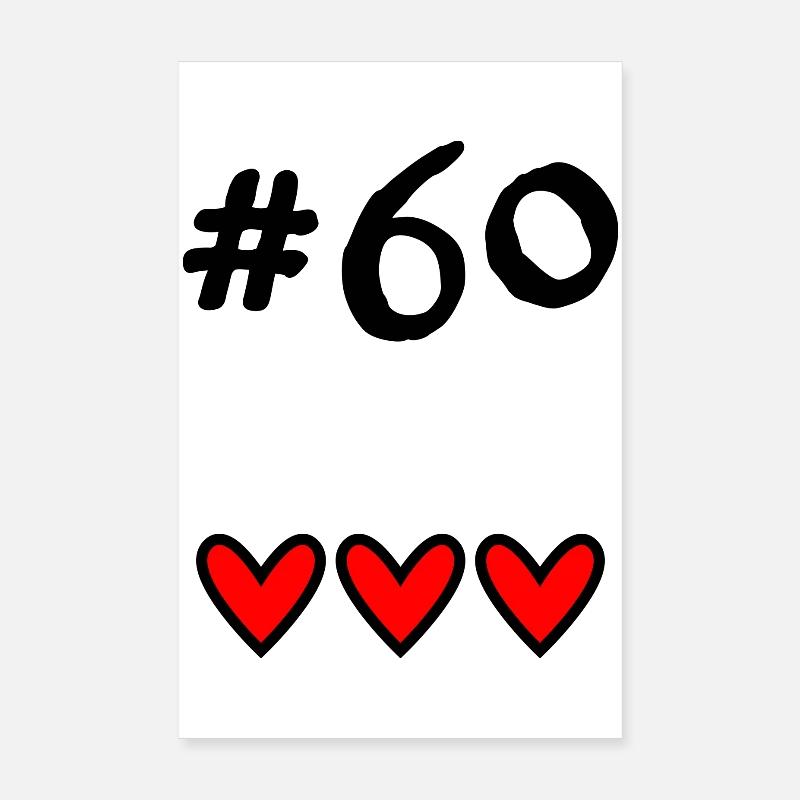 60. 60 YEARS. 60th ANNIVERSARY. 60TH BIRTHDAY. Poster 8" x 12" (20x30 cm)