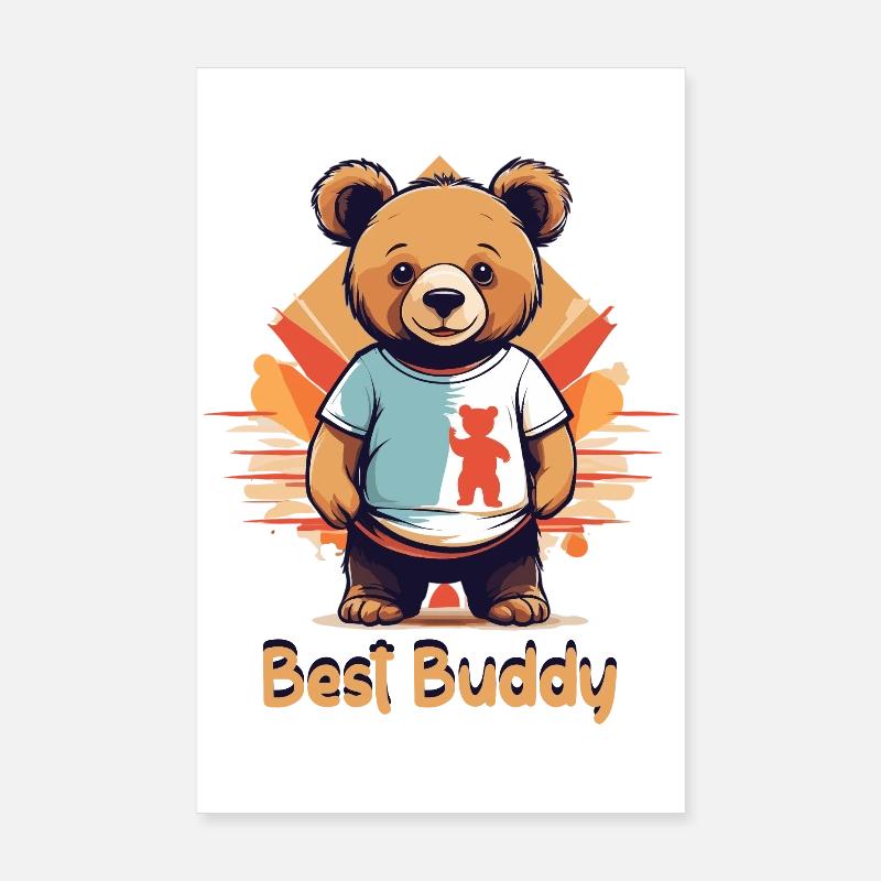 Teddybär mein bester Kumpel Poster 20x30 cm