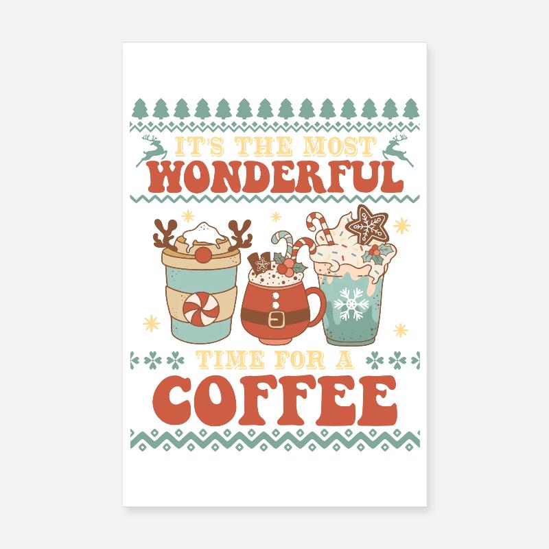 Hässlicher Weihnachtspullover - Poster 20x30 cm - Weiß