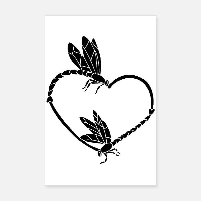Insektenliebe (Schwarz) Poster 20x30 cm
