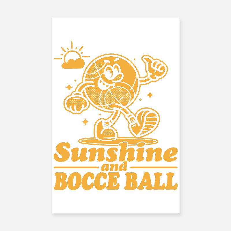 Soleil et boule de pétanque avec Jack Bocci jeu de pétanque Poster 20 x 30 cm