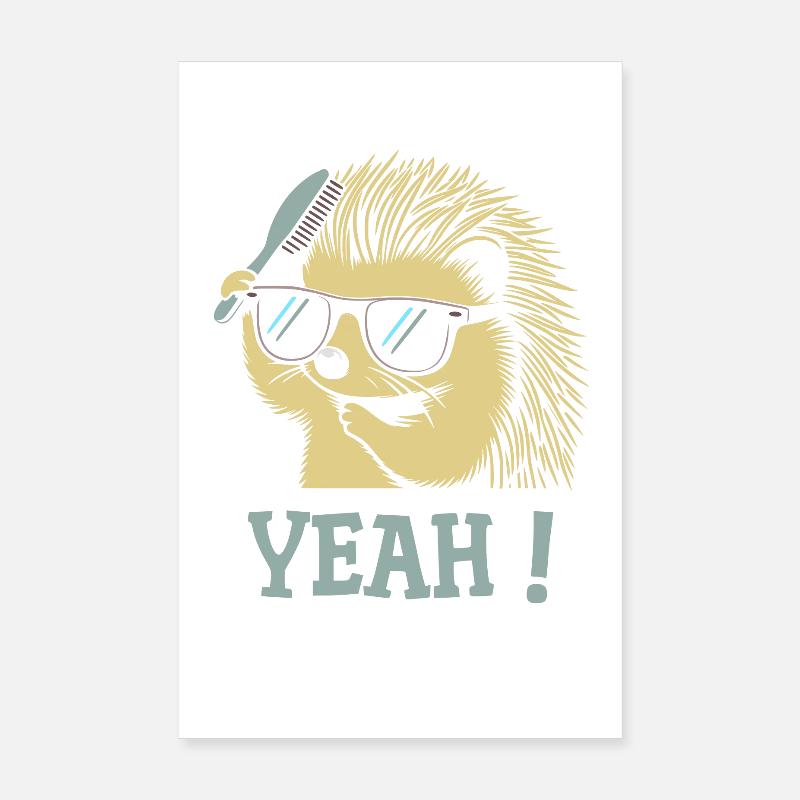 hérisson cool lunettes de soleil brosse Poster 20 x 30 cm