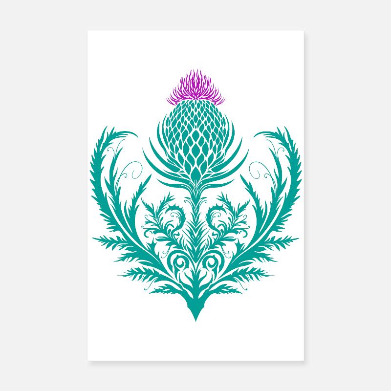 Distel Tattoo Chardon Ecossais Art Botanique Poster 20 x 30 cm