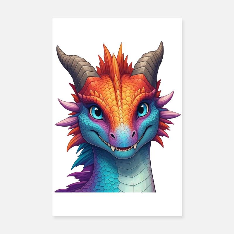 Lebendiger Arkaner Drache Poster 20x30 cm