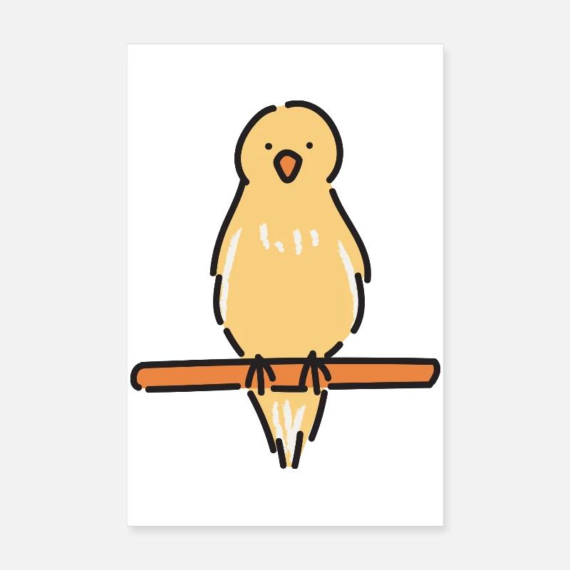 Melodischer Kanarienvogel - Poster 20x30 cm - Weiß