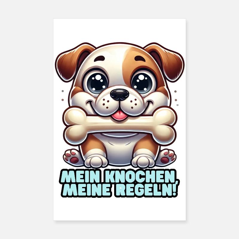 Knochen 2 - Poster 20x30 cm - Weiß