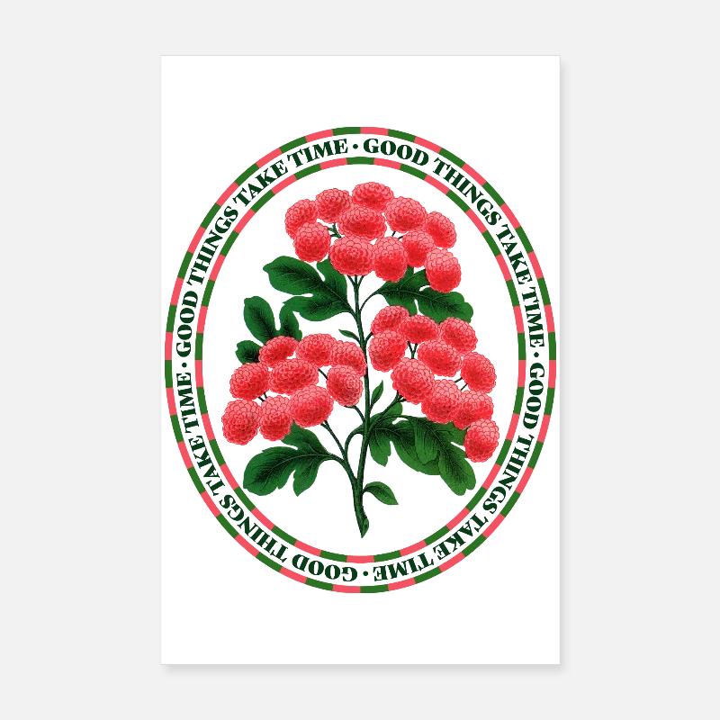 Good Things Take Time – Florale Vintage-Ästhetik Poster 20x30 cm