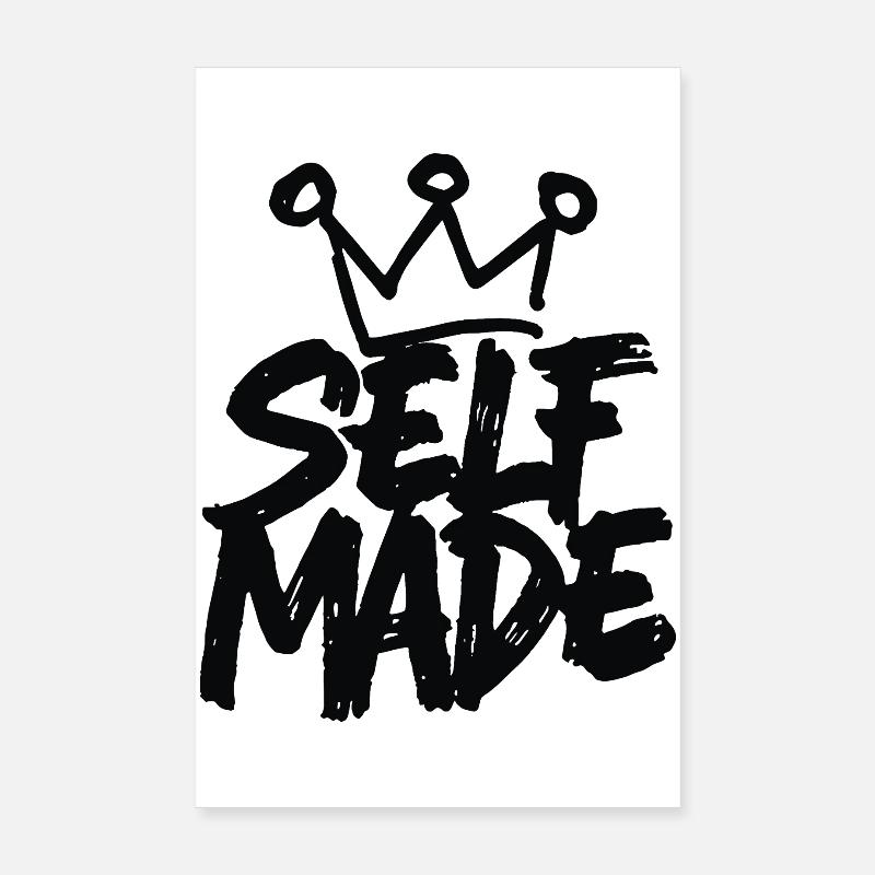 Self Made - Handschriftliches Motivationsdesign Poster 20x30 cm