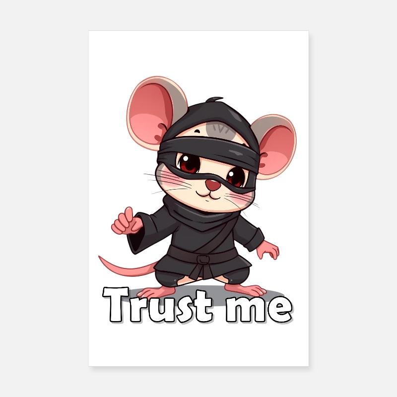 Imprimé motif Little Ninja Mice Poster 20 x 30 cm