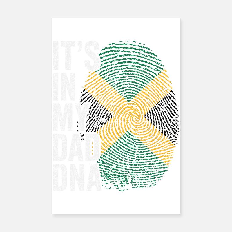 Drapeau Jamaique Empreinte Papa Jamaican Poster 20 x 30 cm