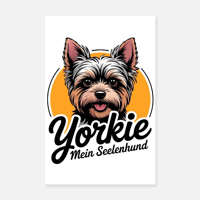 Hübsche Yorkshire Terrier Hundesilhouette Poster 20x30 cm