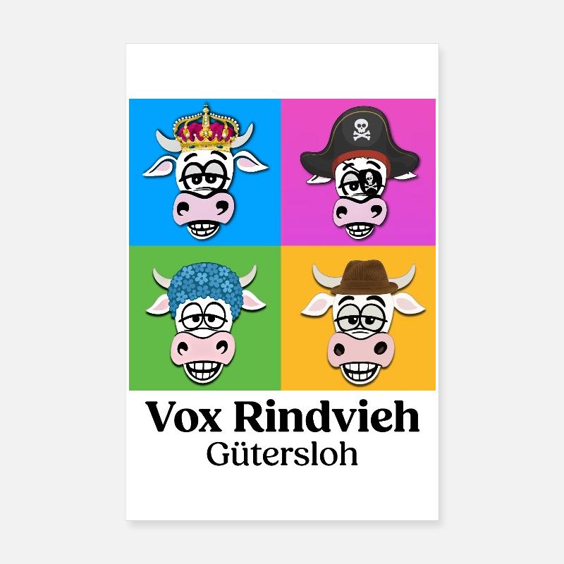 Cow Quartet VR with Text Poster 8" x 12" (20x30 cm)