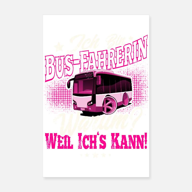 Busfahrerin - Poster 20x30 cm - Weiß