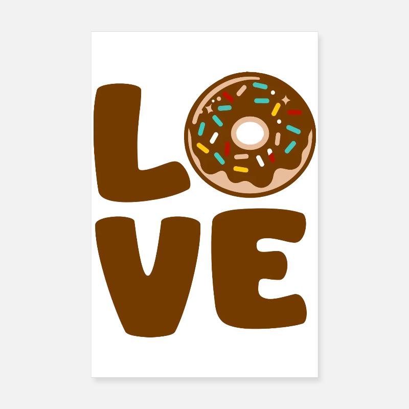 Liebe Donut Typographic Soft Poster 20x30 cm