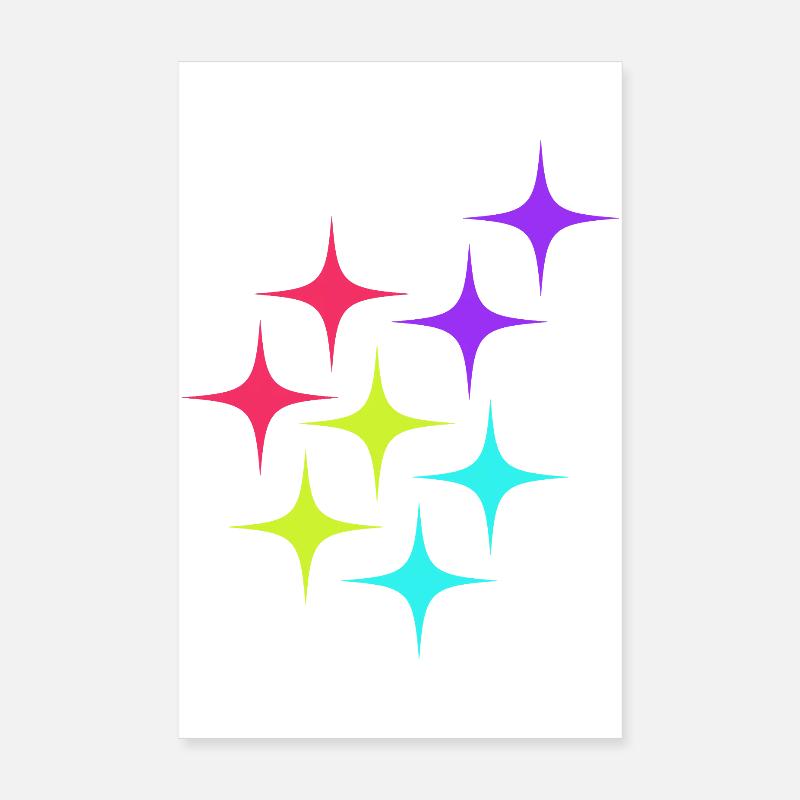 Motif scintillant étoile coloré Poster 20 x 30 cm