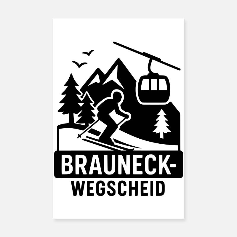 Brauneck Wegscheid Skis Poster 8" x 12" (20x30 cm)