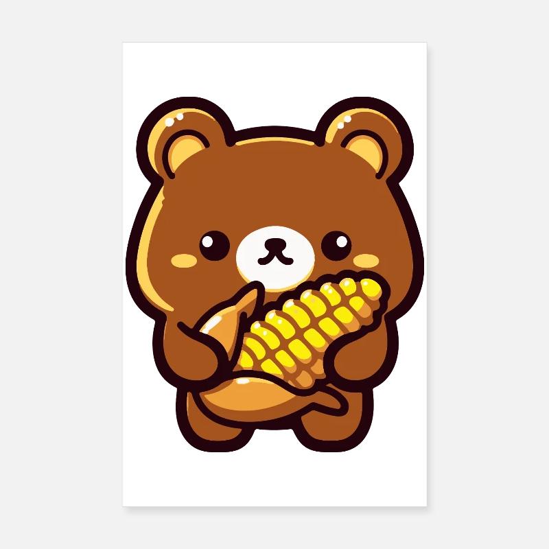 BearKawaiiCorn Poster 8" x 12" (20x30 cm)