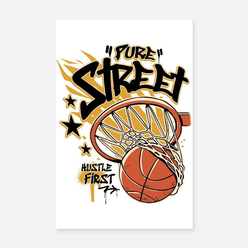 Hustle First Basket-ball de rue Poster 20 x 30 cm