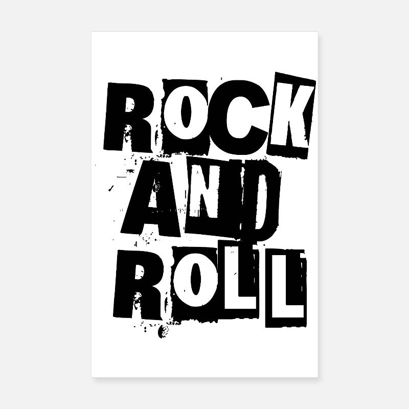Rock and Roll découpé Typographie Design Poster 20 x 30 cm