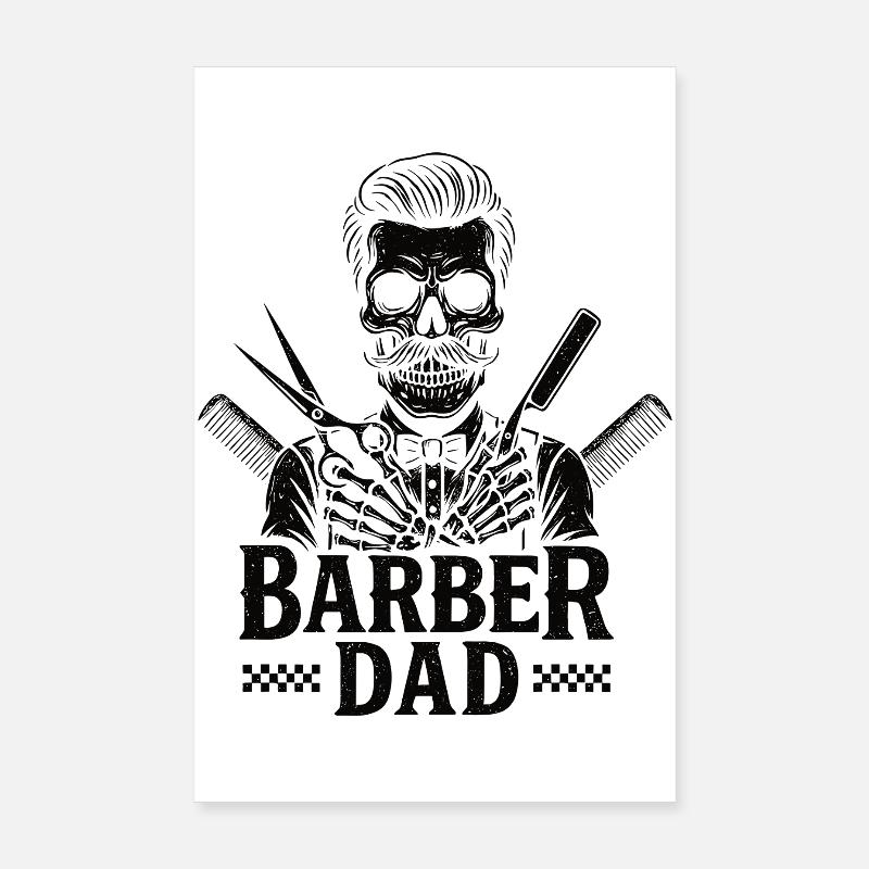 Père Barber Papa Barbier Coiffeur Poster 20 x 30 cm