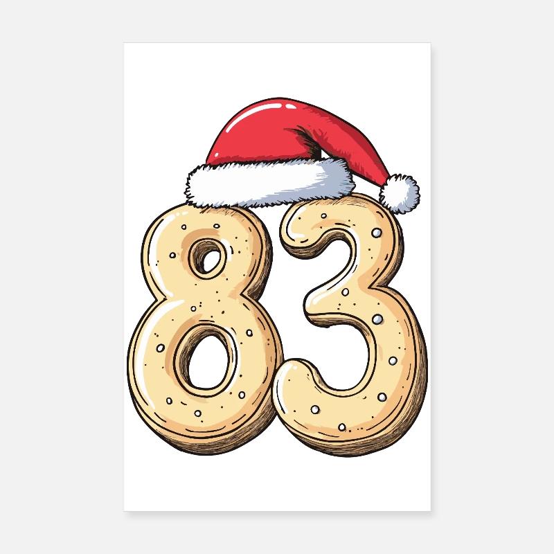 83 Number Biscuit Christmas Poster 8" x 12" (20x30 cm)