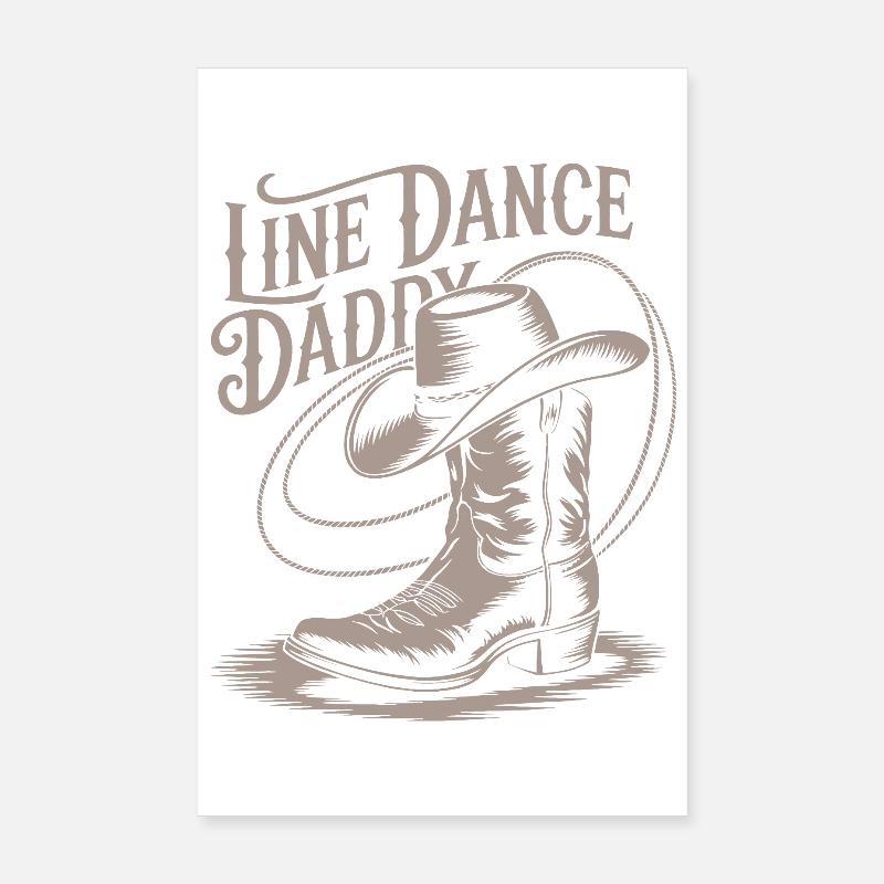 Papa de la danse en ligne Poster 20 x 30 cm