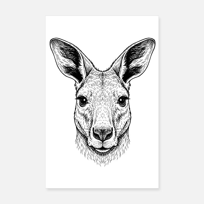 Kangaroo Poster 8" x 12" (20x30 cm)