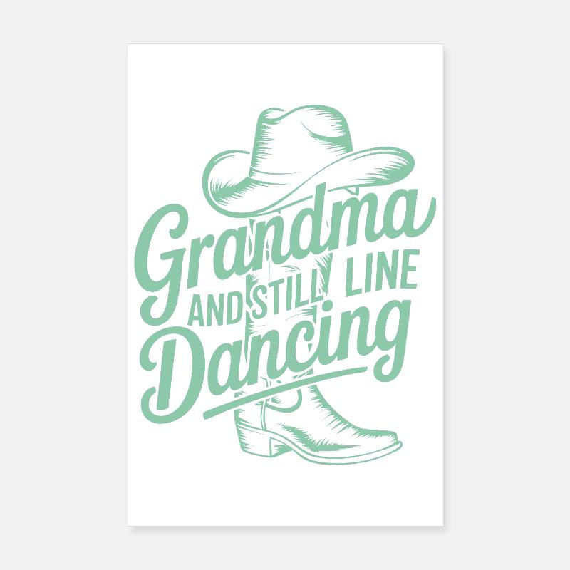 Grandmother Dancing Line Dance Poster 8" x 12" (20x30 cm)