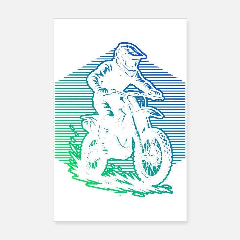 Conception de motocross pleine de caractère Poster 20 x 30 cm
