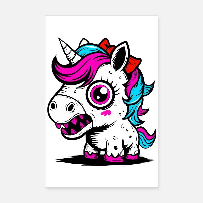 Neon Einhorn Poster 20x30 cm