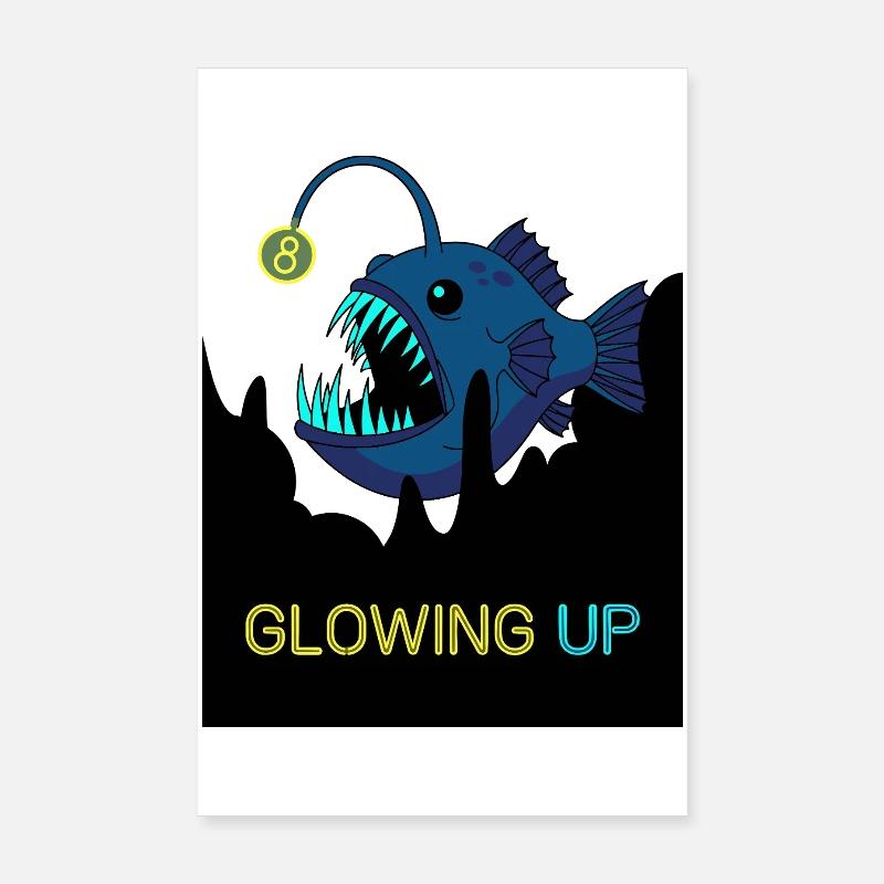 Glowing Up 8th Birthday Frogfish Poster 8" x 12" (20x30 cm)
