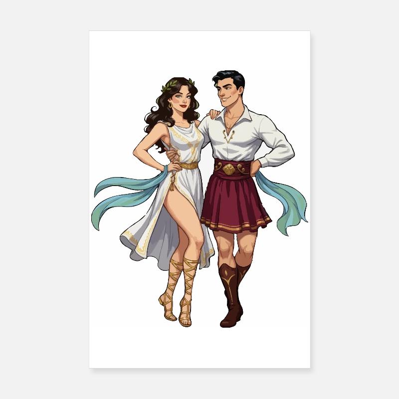 Griechisches Hasapiko-Tänzerpaar Poster 20x30 cm