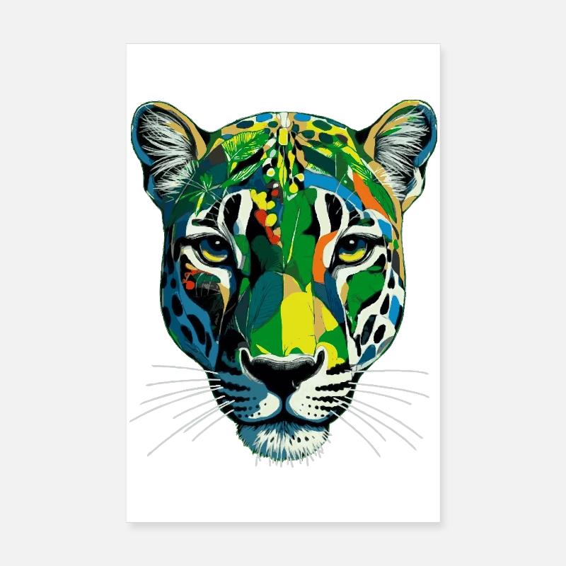 Farbenfroher Panther Poster 20x30 cm
