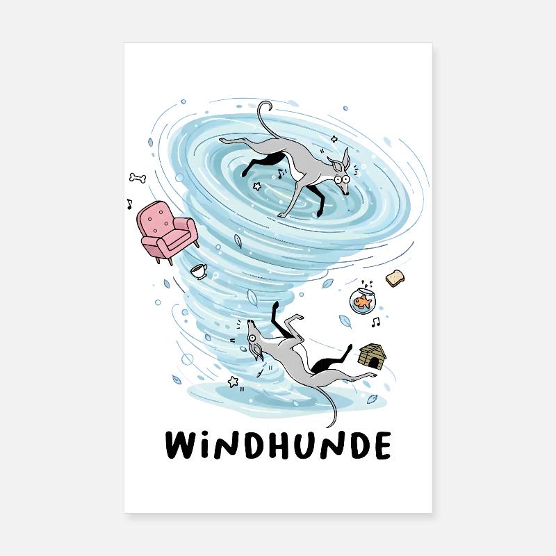 Greyhounds Poster 20 x 30 cm