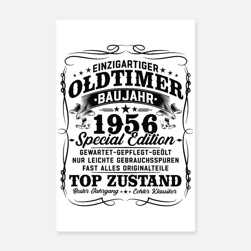 70. Geburtstag 1956 Oldtimer Geschenk Retro  Poster 20x30 cm