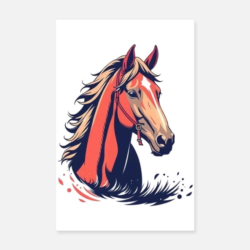 Cheval Tête de cheval Poster 20 x 30 cm