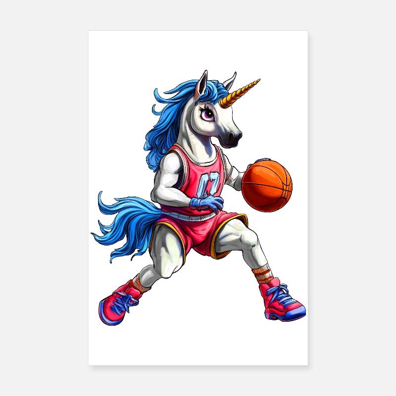 Basketball Unicorns Poster 8" x 12" (20x30 cm)
