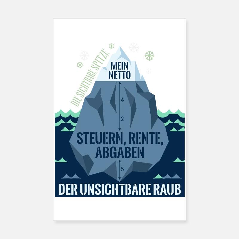 Die Sichtbare Spitze Mein Netto Eisberg Steuern Poster 20 x 30 cm